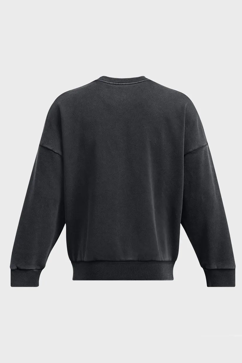Мужской черный свитшот UA Icon HWT Flc Wash OS Crew 6