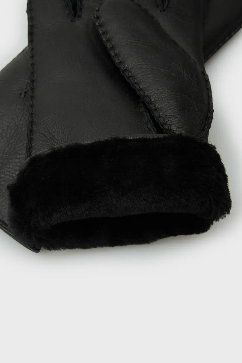Чоловічі чорні шкіряні рукавички SHEARLING GLOVES 3