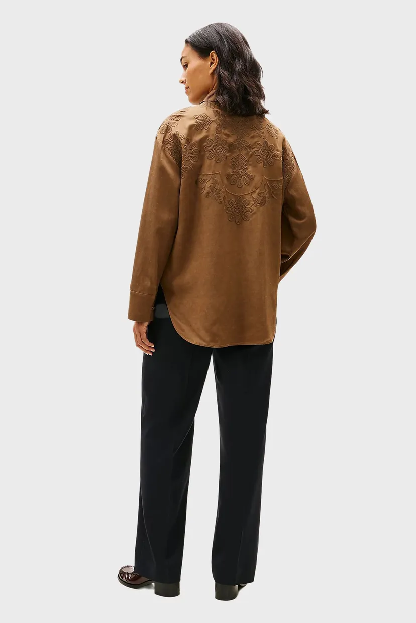 Женская коричневая блуза EMBROIDERY MODERN 3