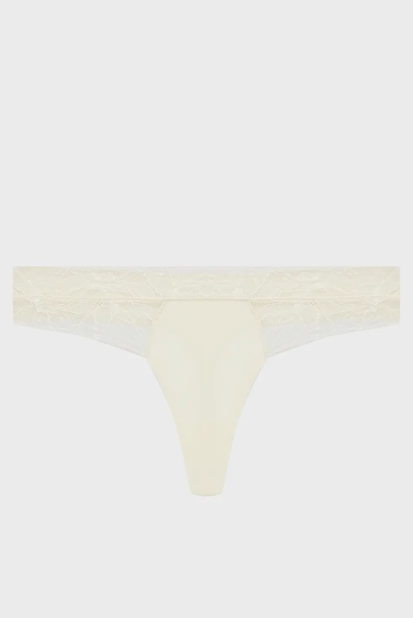 Женские белые трусики THONG 7