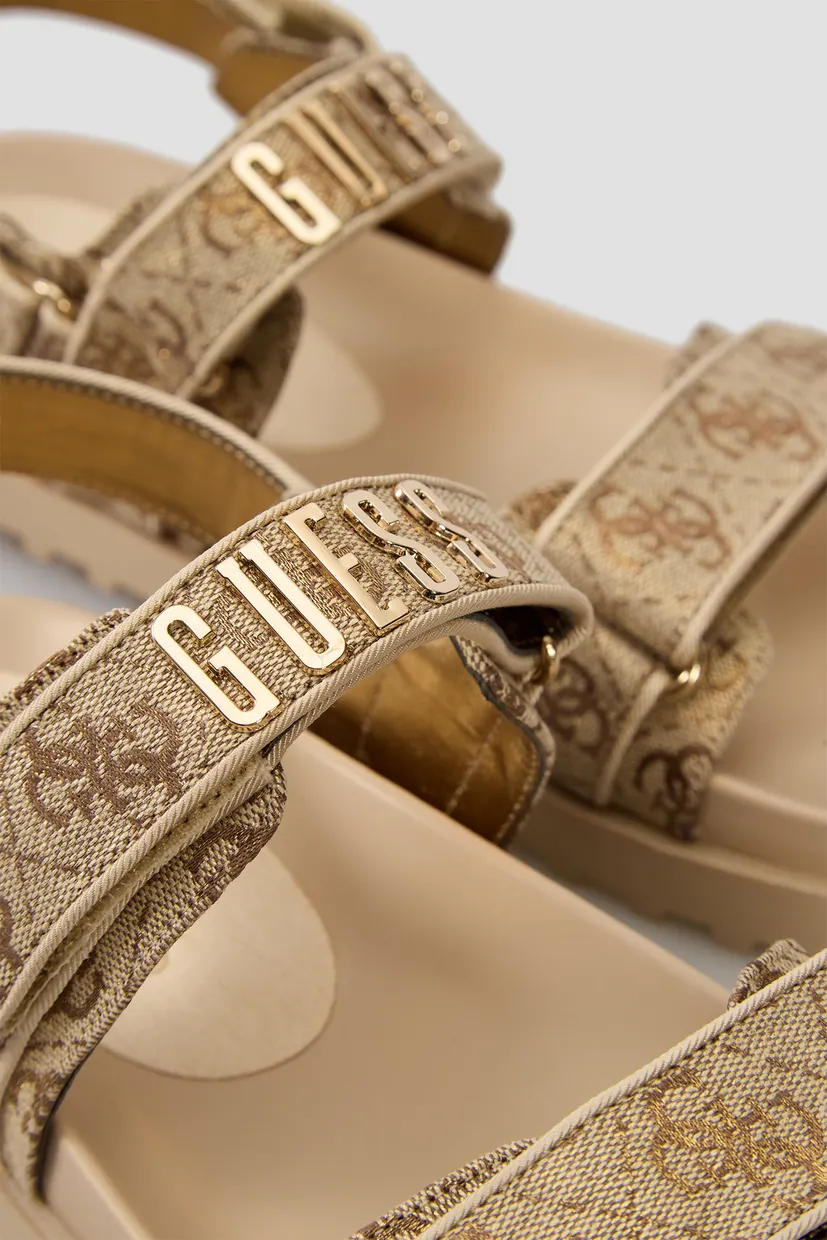 Женские золотистые сандалии с узором Guess FLJFDS.LEL03;GOLD — MD