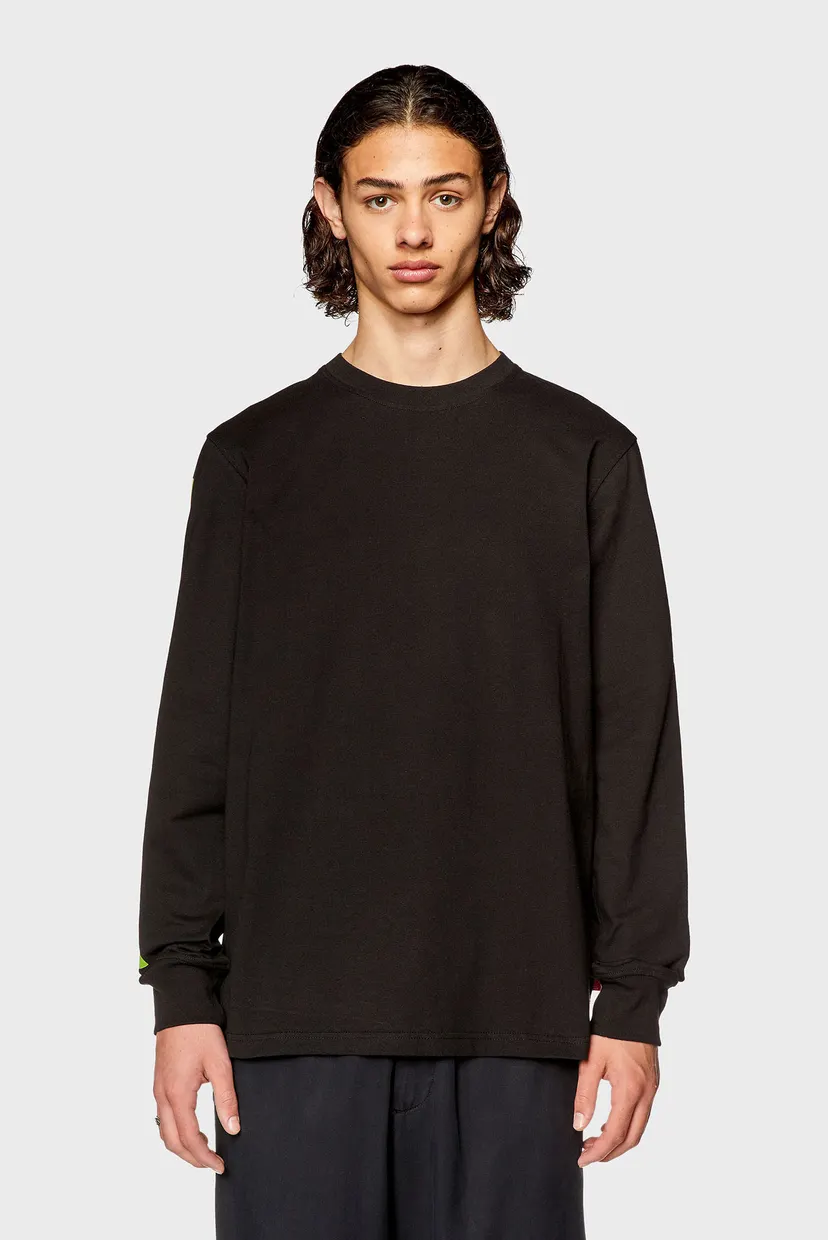Мужской черный лонгслив T-JUST-LS-L1 T-SHIRT Diesel A11050 0BEAF