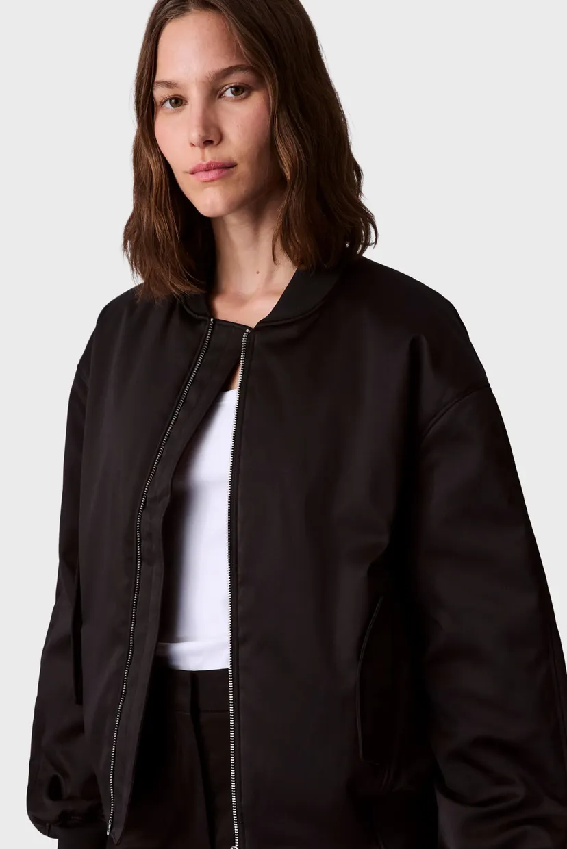 Женский черный бомбер SATIN BOMBER 5