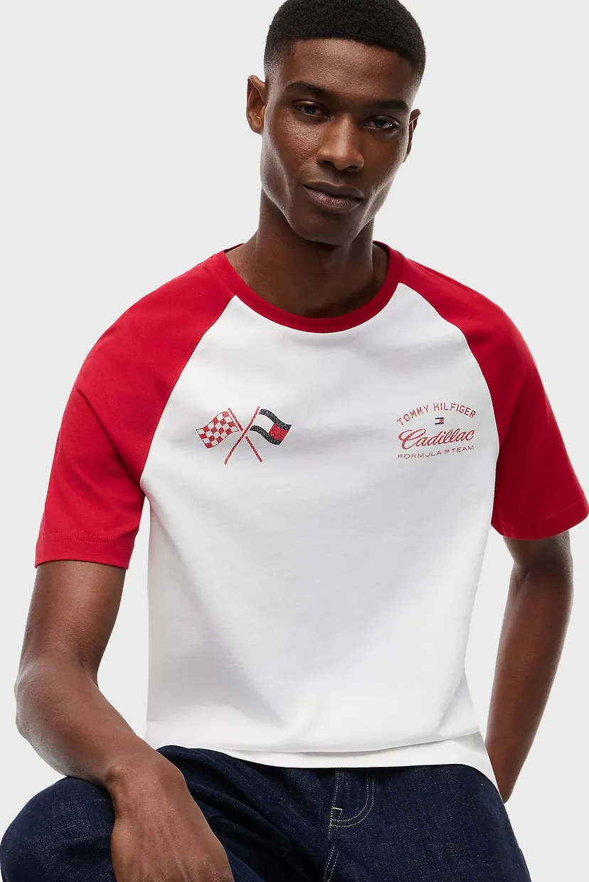 Чоловіча біла футболка TH x Cadillac Formula 1® Team 4