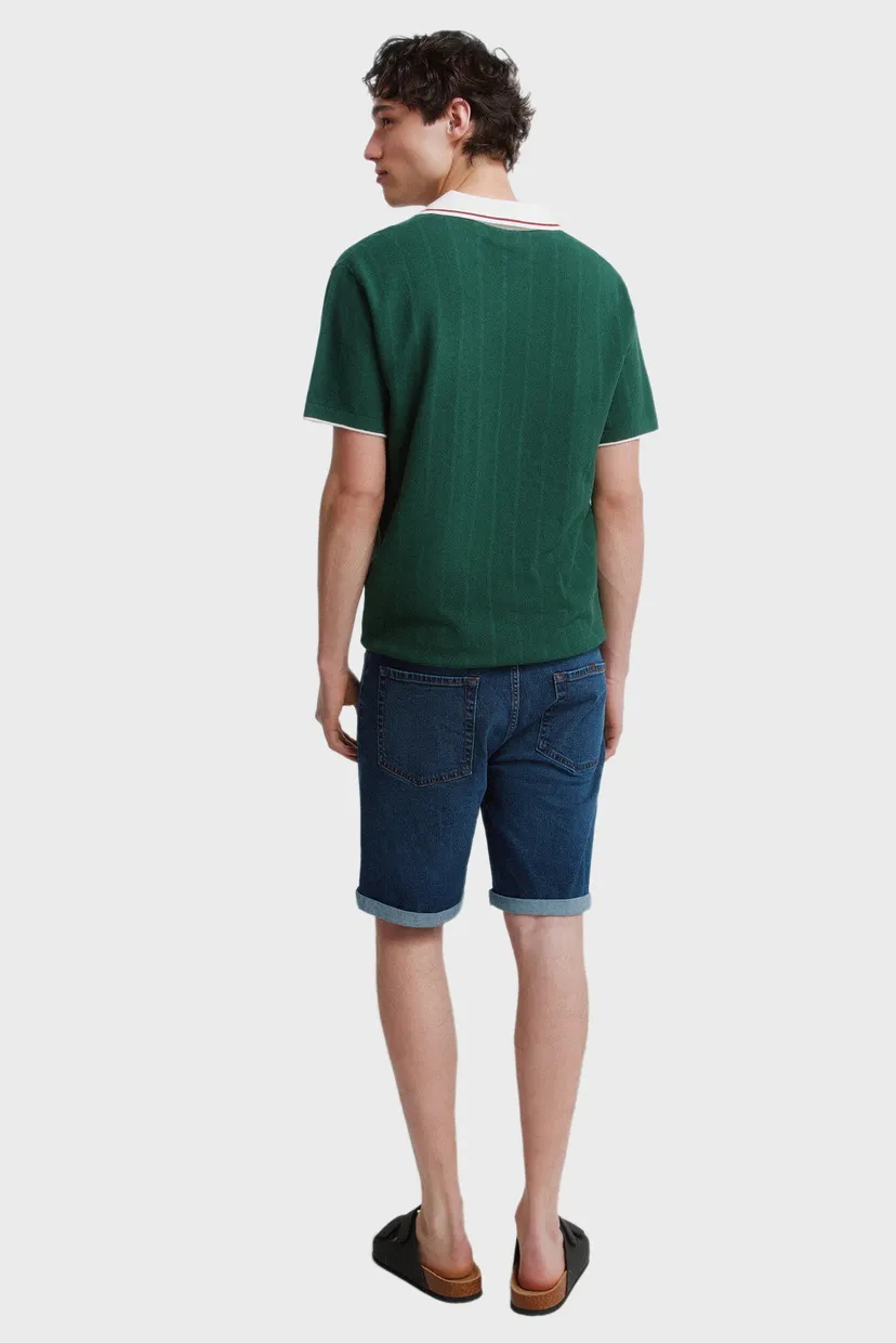 Мужские темно-синие джинсовые шорты slim fit 3