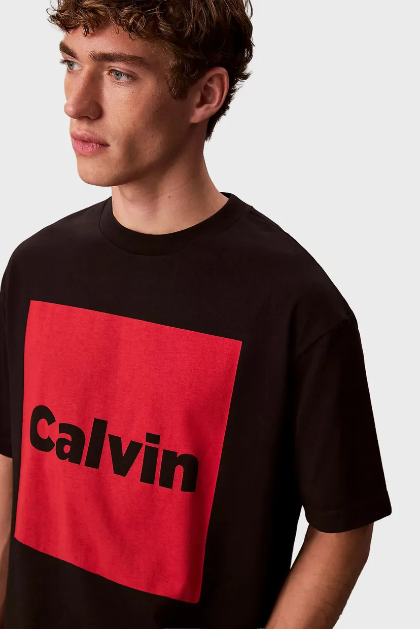 Чоловіча чорна футболка CALVIN BOX GRAPHIC 4