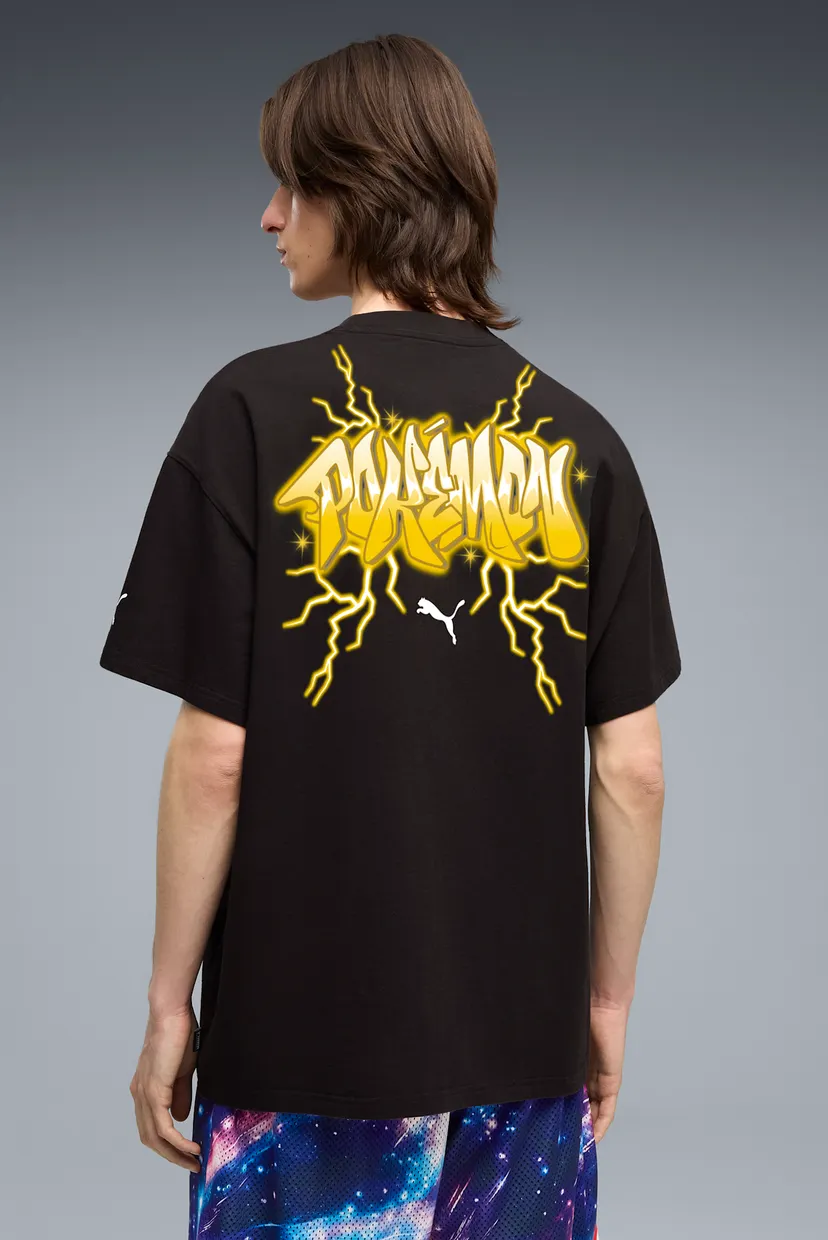 Мужская черная футболка PUMA x POKÉMON Pikachu Oversized Tee Men 3