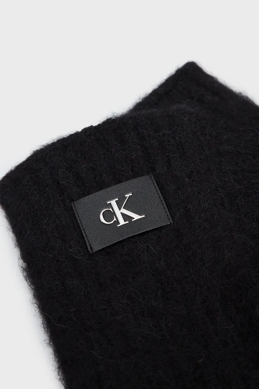 Женские черные шерстяные перчатки MINIMAL MONOGRAM GLOVES 3