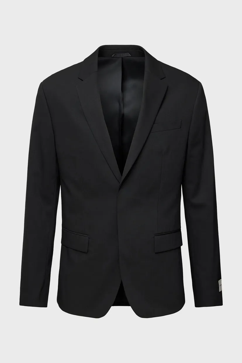 Мужской черный шерстяной пиджак TRAVEL TWILL SLIM BLAZER 5