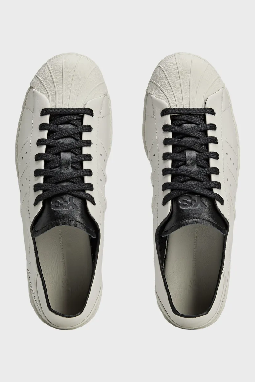 Светло-серые кожаные сникерсы Y-3 Superstar 3