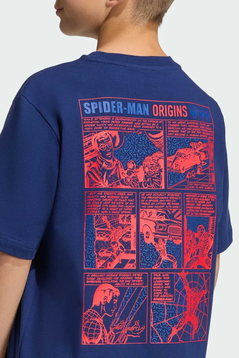 Детская синяя футболка  ADIDAS MARVEL SPIDER-MAN GRAPHICS 5
