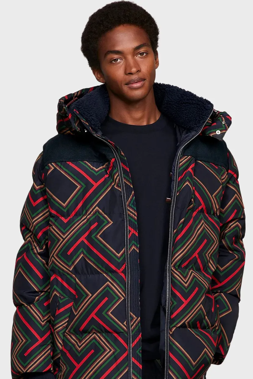 Темно-синяя куртка с узором Tommy x Pendleton (унисекс) 3
