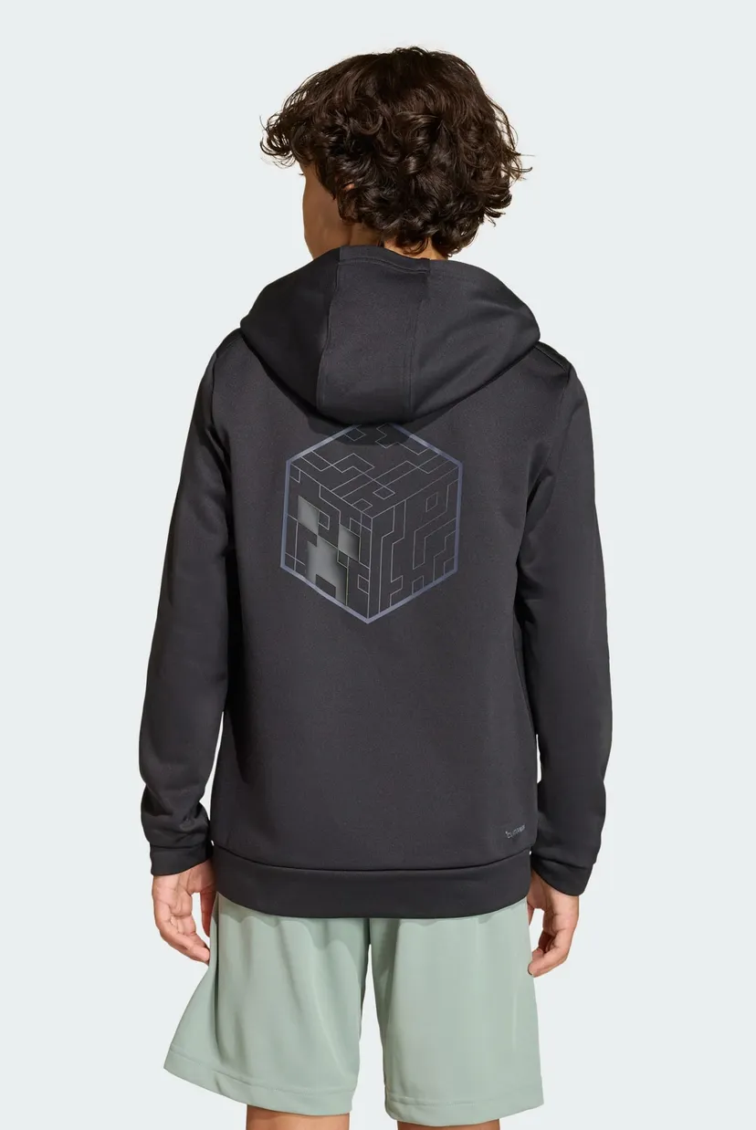 Детское черное худи Adidas Minecraft Training 3