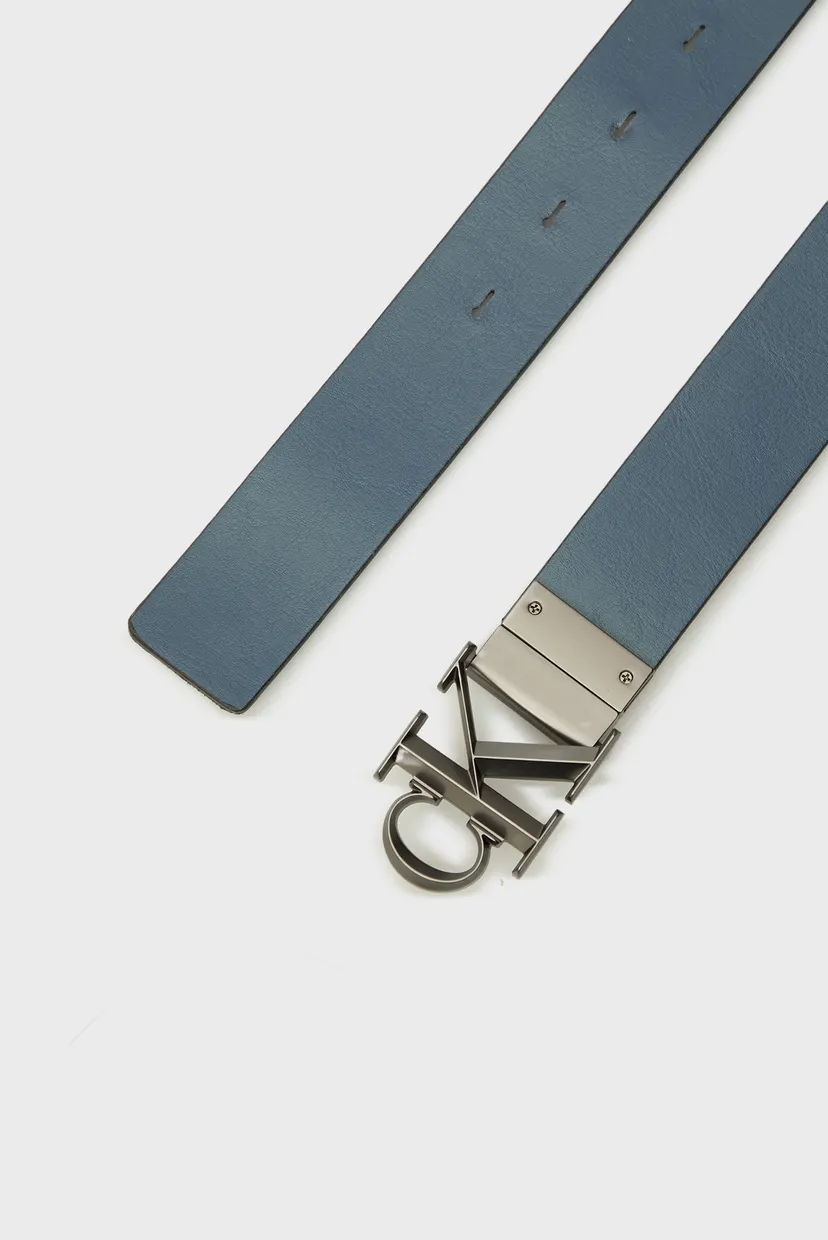 Чоловічий двосторонній  шкіряний ремінь CK BUCKLE 32MM REV 5