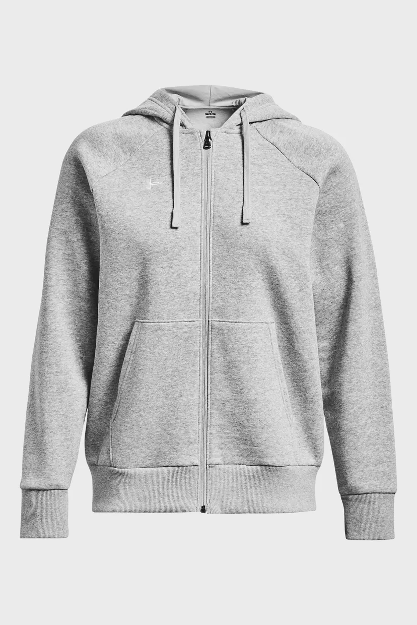 Женское светло-серое худи UA Rival Fleece FZ Hoodie 5