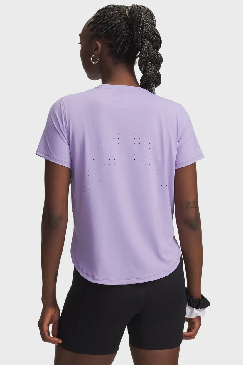 Женская сиреневая футболка UA Launch Elite Shortsleeve 3