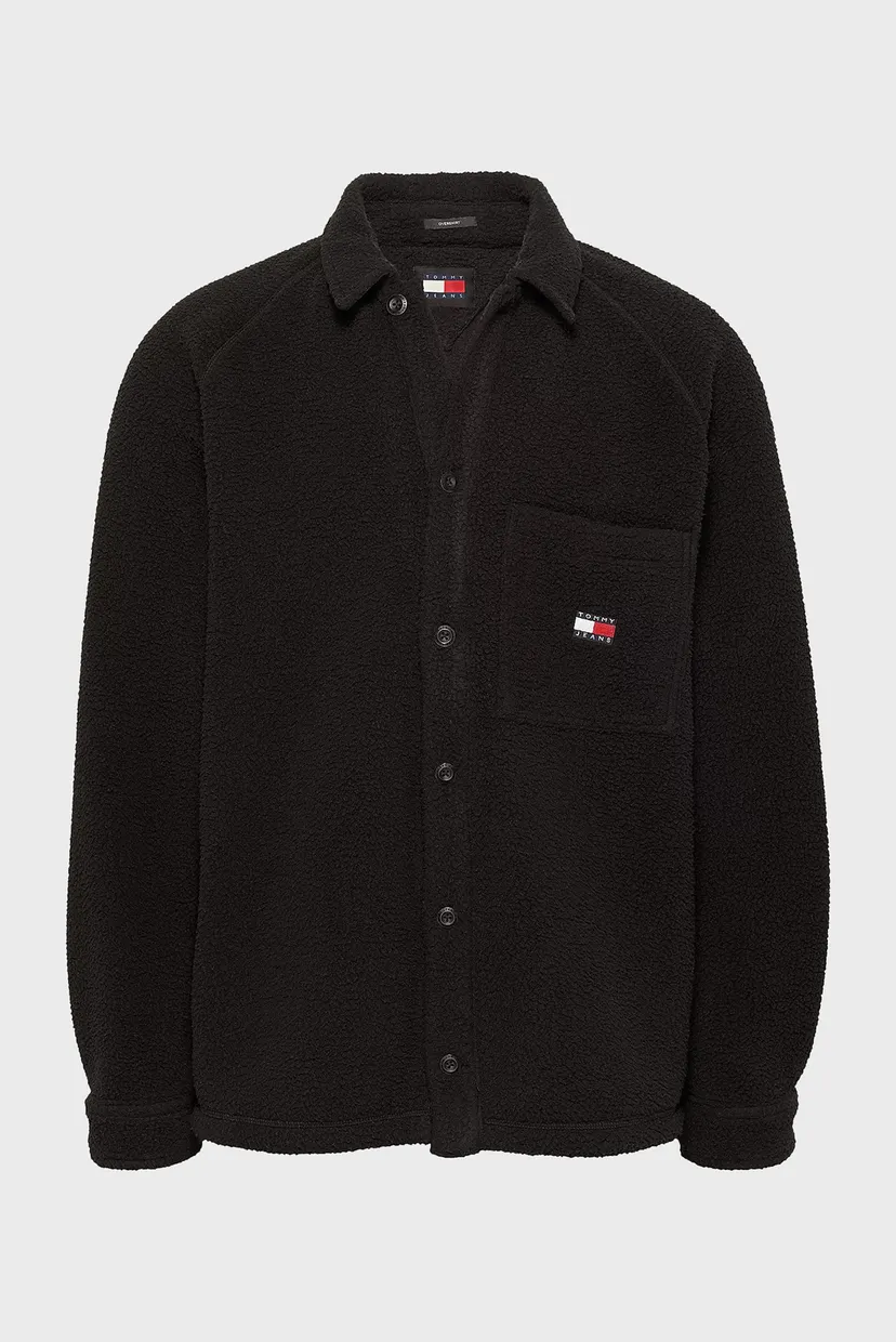 Чоловіча чорна сорочка TJM XS BADGE TEDDY OVERSHIRT 5