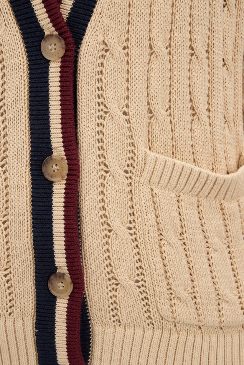 Жіночий бежевий кардиган VARSITY CABLE CARDI LS V-NK 5