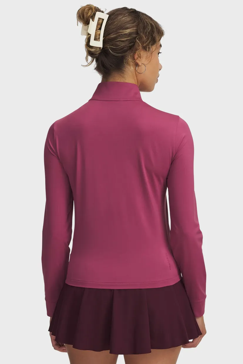 Женский розовый лонгслив UA Drive 1/4 Zip 3