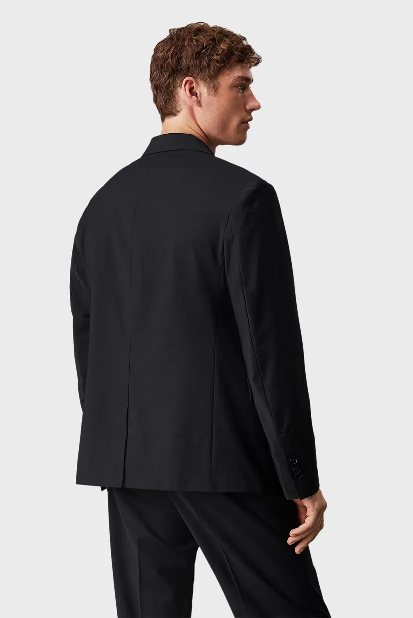 Мужской черный шерстяной пиджак REFINED SLIM 3