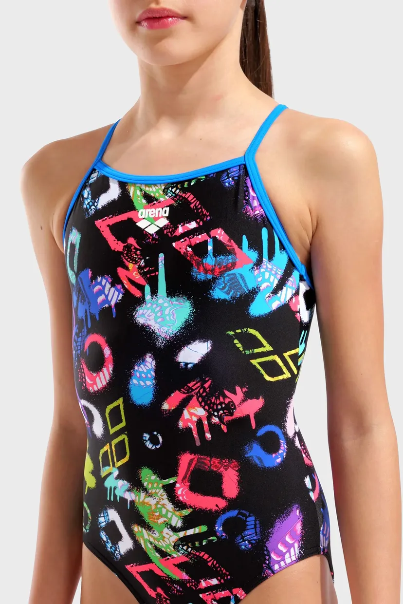 Дитячий чорний купальник з візерунком GRAFFITI SWIMSUIT LIGHT DROP B 3