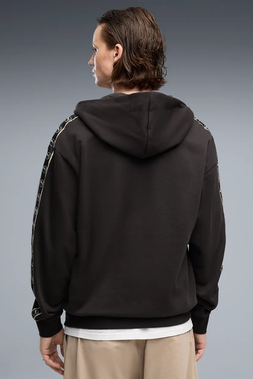 Мужское черное худи Essentials Elevated Tape Relaxed Full-Zip Hoodie Men 3