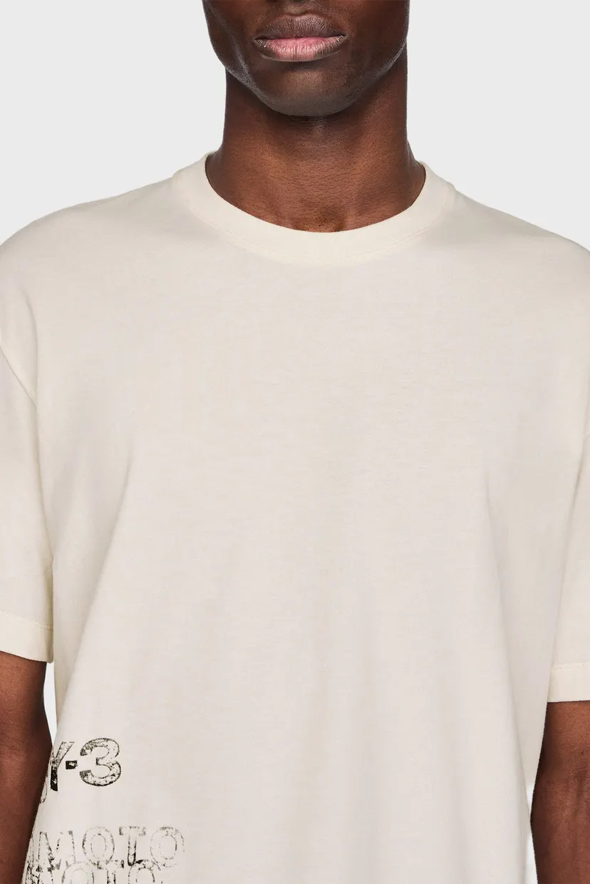 Белая футболка с узором Y-3 GFX SHORT SLEEVE (унисекс) 5