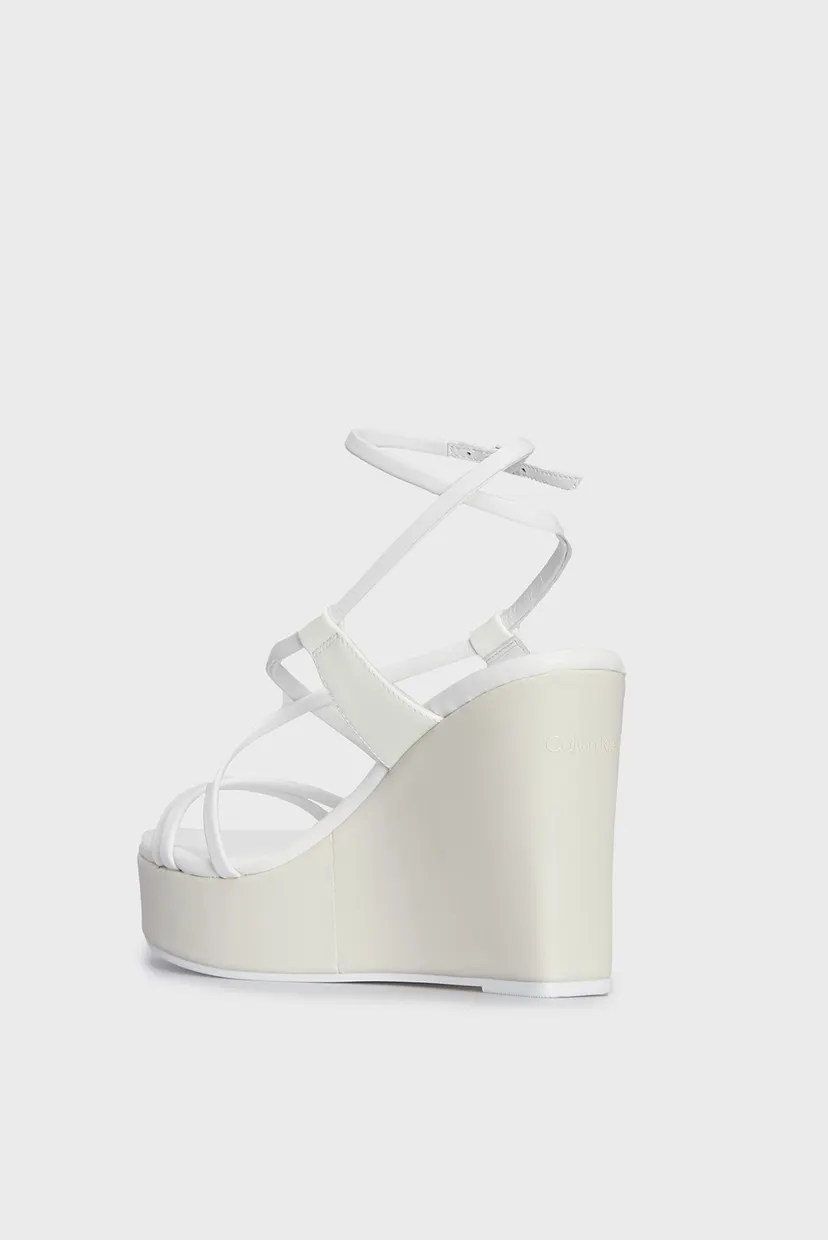 Жіночі білі шкіряні босоніжки WEDGE SANDAL 70 LTH 5