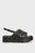 Женские черные кожаные сандалии TH LOGO HW PADDED LEATHER SANDAL
