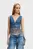 Жіночий синій джинсовий топ fringed denim