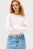 Жіночий білий лонгслів TJW SLIM ESSENTIAL RIB LS