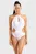 Женский белый купальник LOGOTYPE CUTOUT SWIMSUIT
