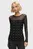 Женский черный топ MESH RHINESTONE