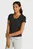 Жіноча чорна футболка TJW SLIM BUTTON RIB C-NECK SS
