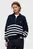 Женский темно-синий свитер в полоску QUARTER ZIP SWEATER