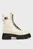 Женские белые ботинки BIKER LEATHER MIX LACE-UP