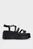 Женские черные кожаные босоножки TJW STRAPPY WEDGE SANDAL