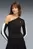 Жіночий чорний лонгслів T7 Asymmetric Top Women