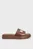 Жіночі коричневі шкіряні слайдери FLATFORM SLIDE W/CK HW - LTH