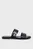 Женские черные кожаные слайдеры VERA FLAT THONG