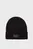 Женская черная шерстяная шапка LEATHER PATCH AIRY BEANIE