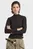 Жіночий чорний лонгслів Asymmetric zip cropped slim mock