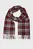 Чоловічий бордовий картатий вовняний шарф MULTI CHECK SCARF