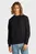 Чоловічий чорний світшот WOVEN LABEL CREW NECK