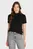 Жіноча чорна футболка SLIM CODY CROP MOCK-NK