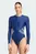 Женский темно-синий купальник LOGO LONG SLEEVE ONE-PIECE