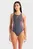 Женский темно-серый купальник GRID SWIMSUIT V BACK GRAPHIC