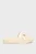 Женские белые кожаные слайдеры FLATFORM SLIDE W/CK HW - LTH