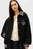 Женский черный шерстяной бомбер TOMMY GIRL VARSITY