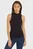 Женский черный топ SLIM 5X2 RIB MOCK-NK TANK NS